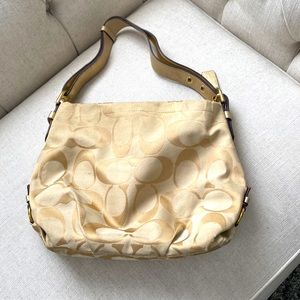 Gold cloth Coach bag